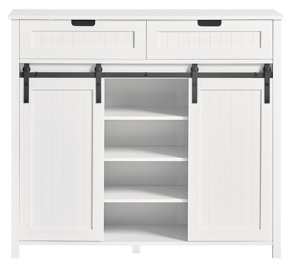 Sobuy Fsb74-W Kuchyňská Skříňka Příborník Úložná Skříň Komoda Bílá 104X93X35Cm