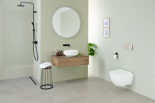 Geberit Acanto wc mísa se sedátkem s pomalým sklápěním závěsná bez splachovacího kruhu s vírovým splachováním bílá lesk 502.774.00.1