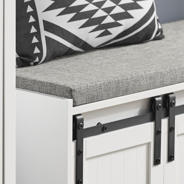 Sobuy Fsr133-W Botník Se Sedací Lavicí Lavice S Úložným Prostorem Bílý 120X45X35Cm
