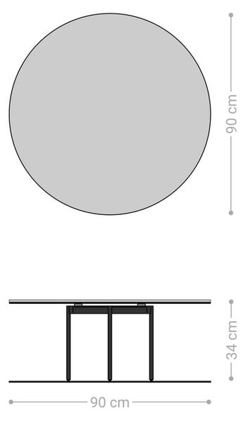 DELIFE Konferenční stolek Edge kulatý 90x90 cm keramika Minas Melange Trive kov titanová barva