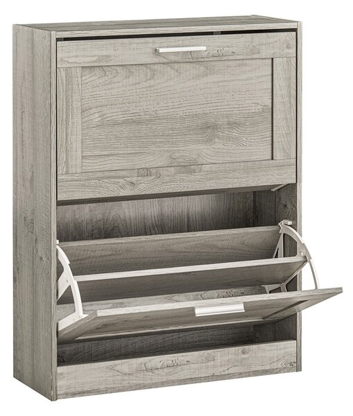 Sobuy Fsr137-Hg Sklápěč Bot Botník Se 2 Klapkami Úzký Botník 60X79X23Cm