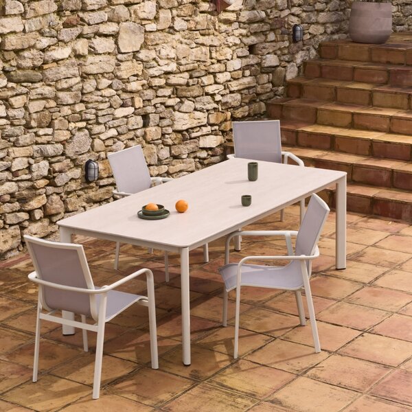 Kave Home Béžový zahradní stůl s keramickou deskou Anafi 220 x 100 cm