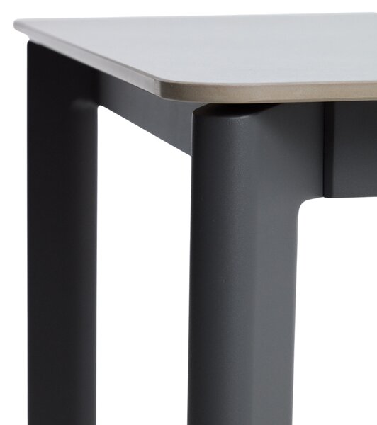Kave Home Šedý zahradní stůl s keramickou deskou Anafi 140 x 80 cm