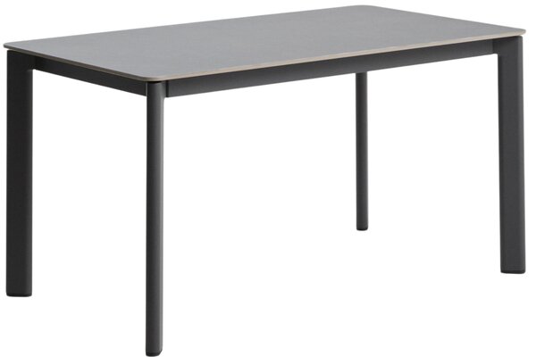 Kave Home Šedý zahradní stůl s keramickou deskou Anafi 140 x 80 cm