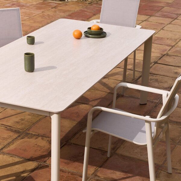 Kave Home Béžový zahradní stůl s keramickou deskou Anafi 220 x 100 cm