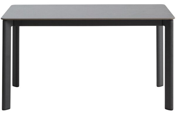 Kave Home Šedý zahradní stůl s keramickou deskou Anafi 140 x 80 cm