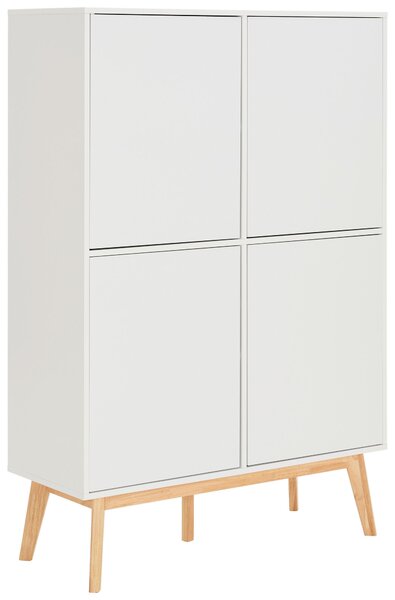 VYSOKÁ KOMODA, kaučukové dřevo, bílá, 100/149/40 cm MID.YOU - Šatní skříně, Online Only