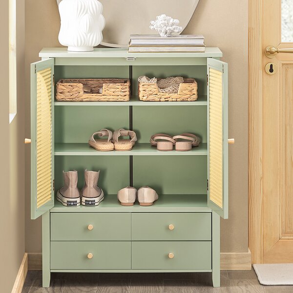 Botník Sobuy Fsb72-Gr Botník Kuchyňská Skříňka Příborník Úložná Skříň Zelená 70X90X34Cm