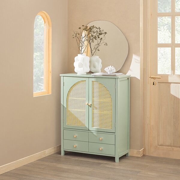 Botník Sobuy Fsb72-Gr Botník Kuchyňská Skříňka Příborník Úložná Skříň Zelená 70X90X34Cm