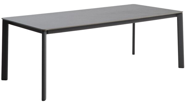 Kave Home Šedý zahradní stůl s keramickou deskou Anafi 220 x 100 cm