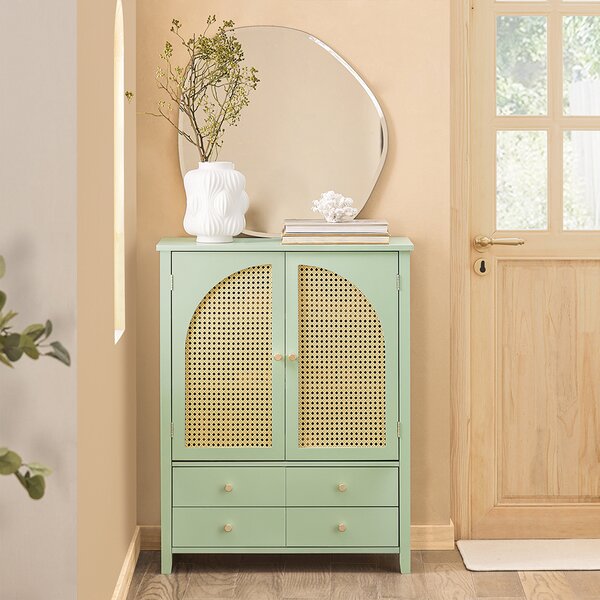 Botník Sobuy Fsb72-Gr Botník Kuchyňská Skříňka Příborník Úložná Skříň Zelená 70X90X34Cm