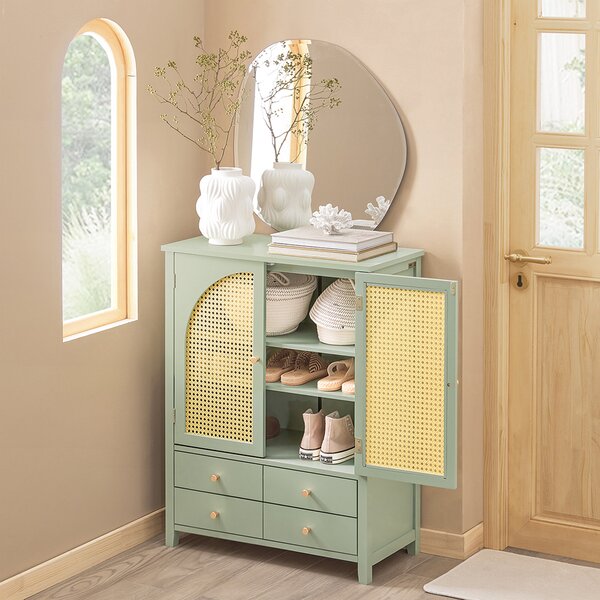 Botník Sobuy Fsb72-Gr Botník Kuchyňská Skříňka Příborník Úložná Skříň Zelená 70X90X34Cm