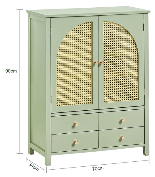 Botník Sobuy Fsb72-Gr Botník Kuchyňská Skříňka Příborník Úložná Skříň Zelená 70X90X34Cm