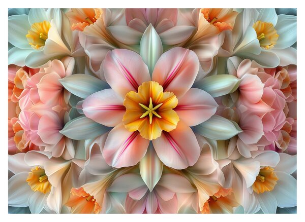 Skleněný obraz - Kaleidoskopický květ (70x50 cm)