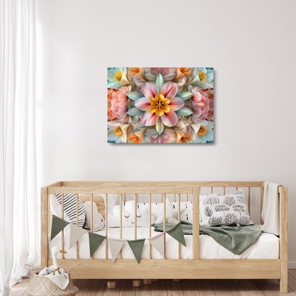 Skleněný obraz - Kaleidoskopický květ (70x50 cm)