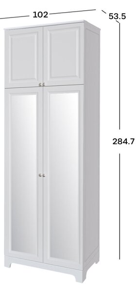 Skříň č. 2 / Zrcadlo V.1 + Vysoká nástěnná skříňka Madrid