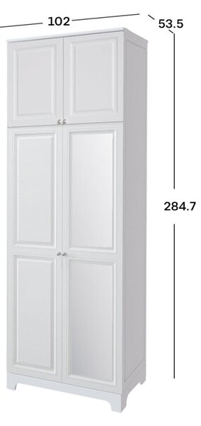Skříň č. 2 / MDF V.2 + Zrcadlo V.2 + Vysoká nástěnná skříň Madrid