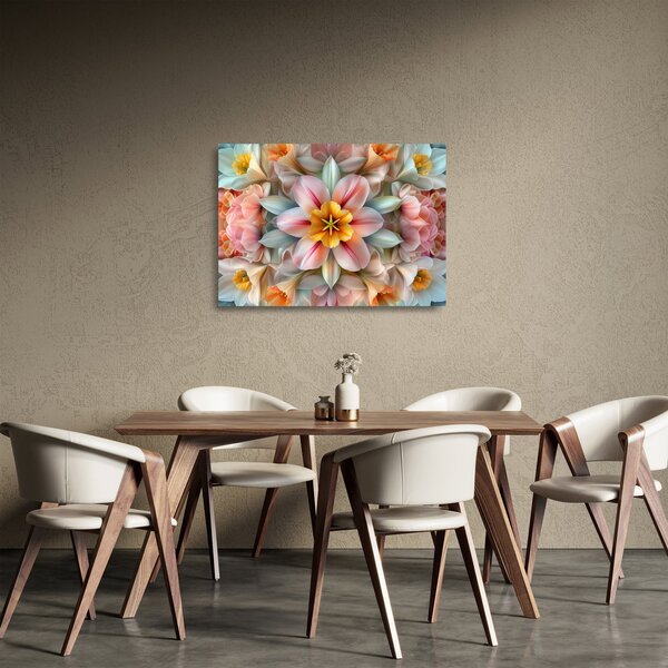Skleněný obraz - Kaleidoskopický květ (70x50 cm)