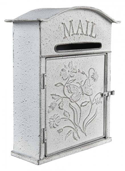 Světle šedá retro poštovní schránka Mail – 26x10x31 cm