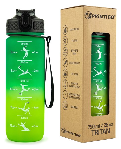 Sportovní láhev na vodu 750 ml s fotbalovým motivem - K dosažení