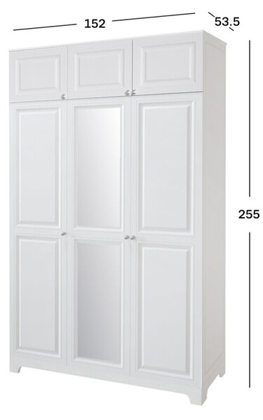 Skříň č. 3 / MDF V.2 + Zrcadlo V.2 + Antresol Madrid