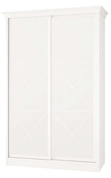 Skříň Rim-Veneziano 2D 1,3 m bílá s římsou, fasádami DTD (s dekorem)