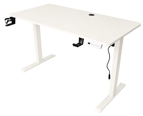 Elektrický výškově nastavitelný psací stůl 120 x 60 cm - bílý