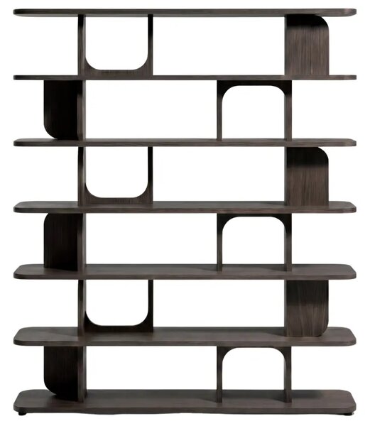Kave Home Tmavě hnědý dubový regál Aduma 188 x 160 cm