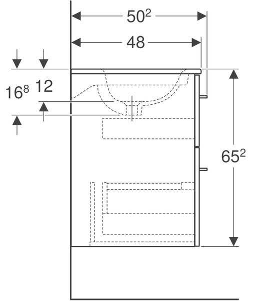 Geberit Selnova Square umyvadla se skříňkou 55 cm bílá 501.232.00.1
