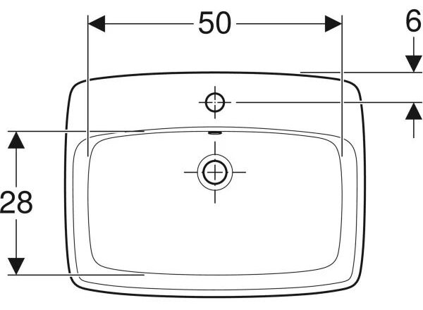 Geberit Selnova Square umyvadlo 60x45 cm obdélníkový zápustný bílá 500.307.01.7