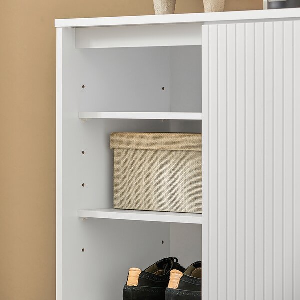 Sobuy Fsb62-W Botník Kuchyňská Skříňka Příborník Komoda Boční Skříňka Úložná Skříň Bílá 70X87X37Cm