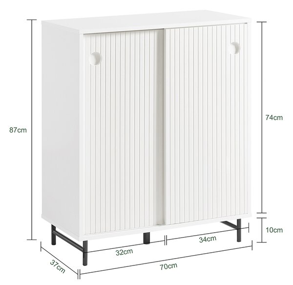 Sobuy Fsb62-W Botník Kuchyňská Skříňka Příborník Komoda Boční Skříňka Úložná Skříň Bílá 70X87X37Cm