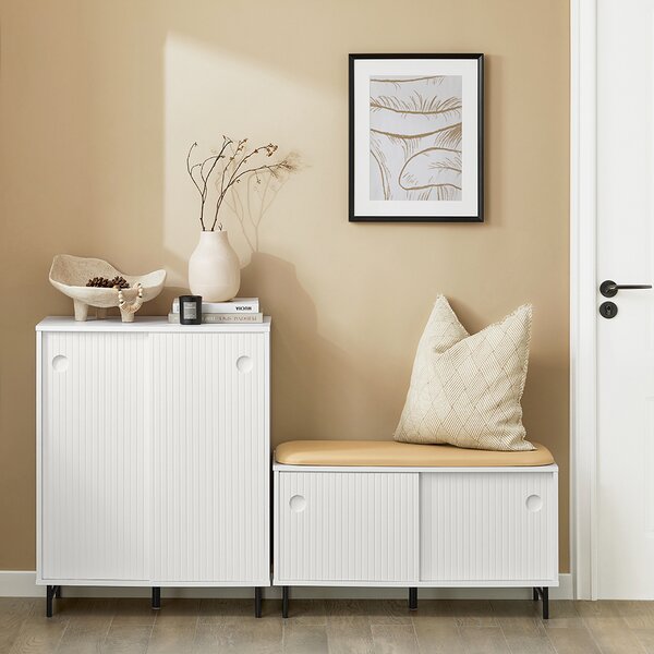 Sobuy Fsb62-W Botník Kuchyňská Skříňka Příborník Komoda Boční Skříňka Úložná Skříň Bílá 70X87X37Cm