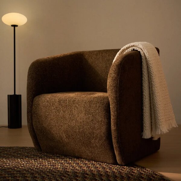 Kave Home Hnědé čalouněné křeslo Milare 72 cm