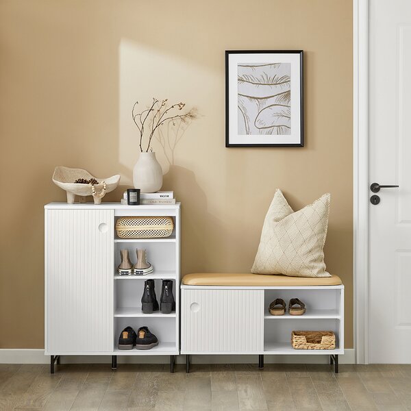 Sobuy Fsr116-W Botník Lavice Lavice S Úložným Prostorem Truhla Na Boty Bílý 85X49X37Cm