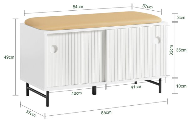 Sobuy Fsr116-W Botník Lavice Lavice S Úložným Prostorem Truhla Na Boty Bílý 85X49X37Cm