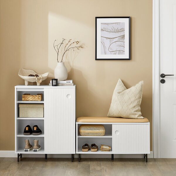 Sobuy Fsb62-W Botník Kuchyňská Skříňka Příborník Komoda Boční Skříňka Úložná Skříň Bílá 70X87X37Cm