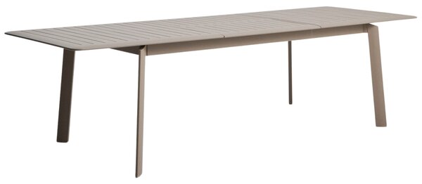 Kave Home Béžovošedý hliníkový rozkládací zahradní stůl Brela 205/287 x 100 cm