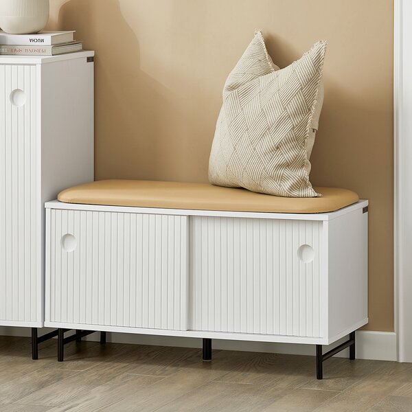 Sobuy Fsr116-W Botník Lavice Lavice S Úložným Prostorem Truhla Na Boty Bílý 85X49X37Cm