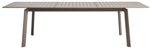 Kave Home Béžovošedý hliníkový rozkládací zahradní stůl Brela 205/287 x 100 cm