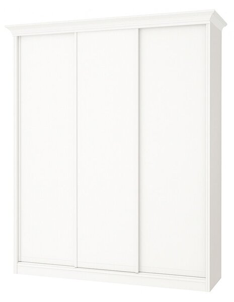 Skříň Rim-Veneziano 3D 1.8 m bílá s římsou, fasádami DTD