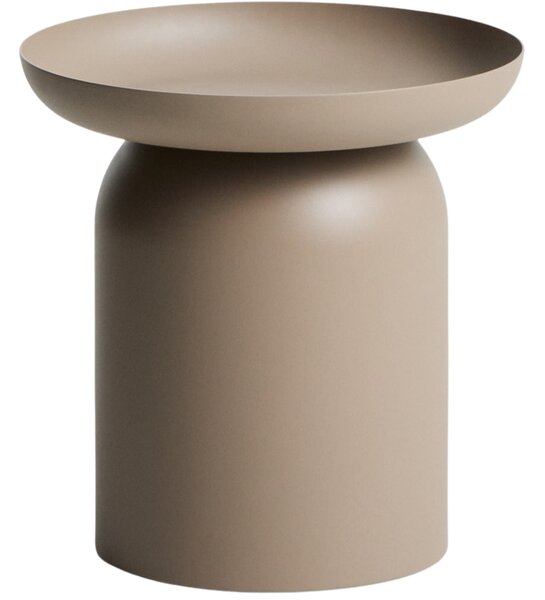 Kave Home Béžový kovový zahradní stolek Arcola Ø 45 cm