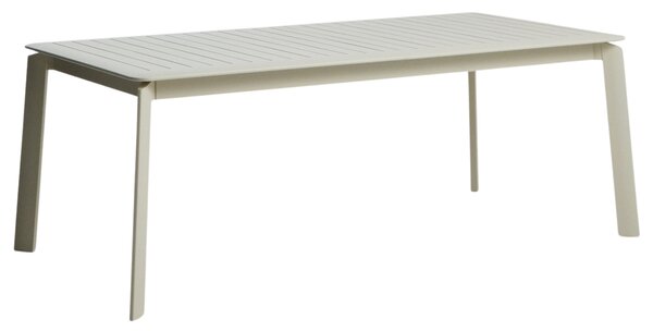 Kave Home Krémový hliníkový rozkládací zahradní stůl Brela 205/287 x 100 cm