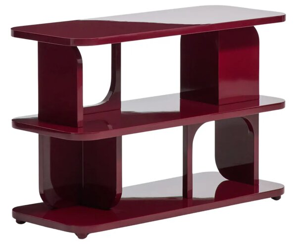 Kave Home Lesklý červený lakovaný regál Aduma 66 x 100 cm