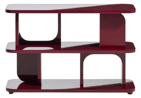 Kave Home Lesklý červený lakovaný regál Aduma 66 x 100 cm