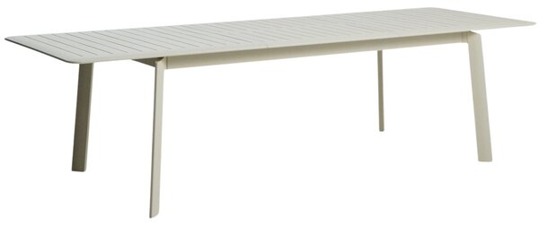 Kave Home Krémový hliníkový rozkládací zahradní stůl Brela 205/287 x 100 cm