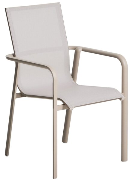 Kave Home Béžovošedá hliníková zahradní židle Canea