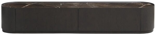 Kave Home Hnědý dubový TV stolek Nemore 200 x 40 cm