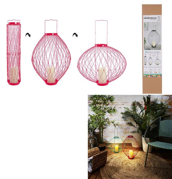 LED svícen s nastavitelným tvarem - červený - 374 - 478 - 583