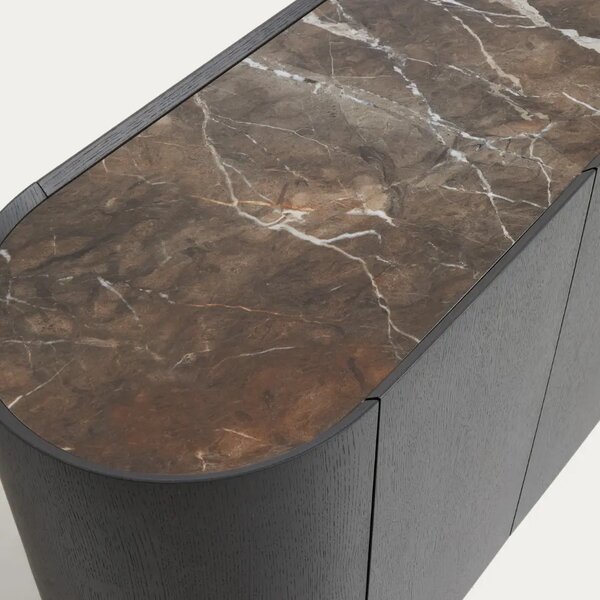 Kave Home Hnědá dubová komoda Nemore 200 x 45 cm